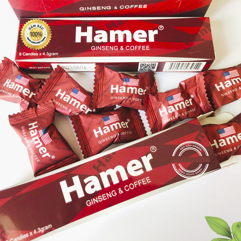 Hamer USA được đóng gói 1 hộp lớn có 4 thanh, mỗi thanh có 8 viên