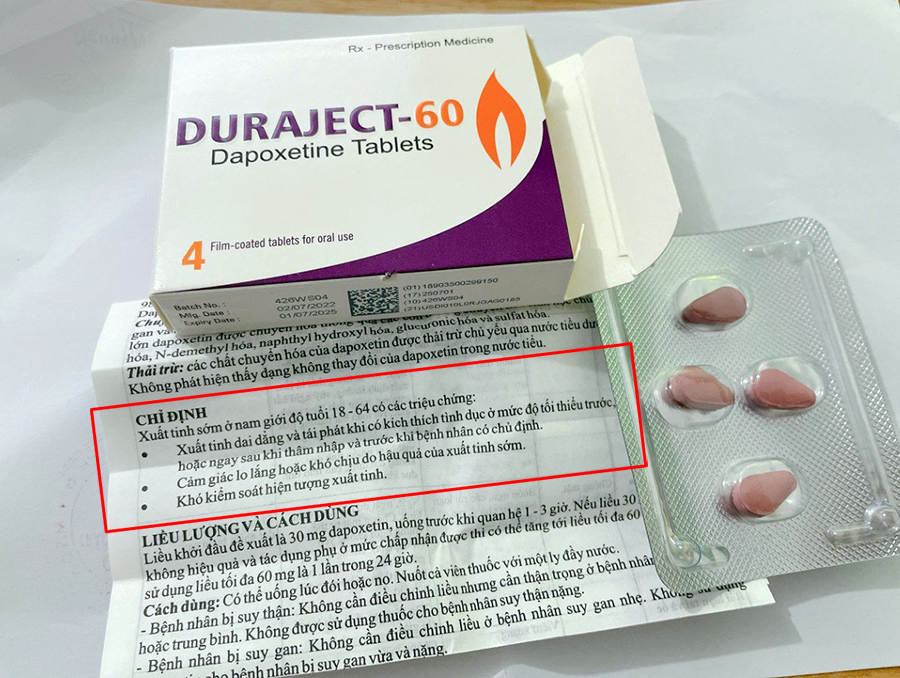 Viên uống Duraject 60mg - Sản phẩm chuyên giúp lâu ra cho nam